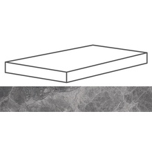 Cerdomus Supreme Angolo Sn Grad.C.Retta Charcoal Nat. Угловая ступень 33x120 см, Италия, под камень  - фото 1 - фото 1