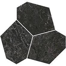 Kerama Marazzi Марсель KMD2HID025BR Наборный чёрный глянцевый обрезной Декор 25,5x26,5 см, Россия, под мрамор - фото 1 - фото 1