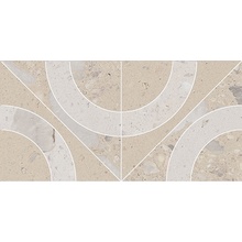 Kerama Marazzi Тараскон KMB2TGL008BR Бежевый светлый матовый обрезной Бордюр 14,7x30 см, Россия, терраццо - фото 1 - фото 1