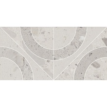 Kerama Marazzi Тараскон KMB2TGL009BR Серый светлый матовый обрезной Бордюр 14,7x30 см, Россия, терраццо - фото 1 - фото 1