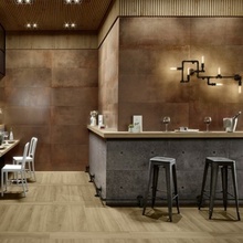 Love ceramica (Love Tiles) Metallic 35x100, керамогранит, Португалия, под металл, матовая - фото интерьера 1 - фото 1