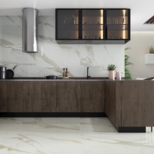 Pamesa Calacata Gold 60x60, керамогранит, Испания, под мрамор, глянцевая - фото интерьера 1 - фото 1